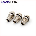 Straight All in One type Integrated type 3 4 Pin Female Male M8 Front Back Screw Panel Mount Socket Connector